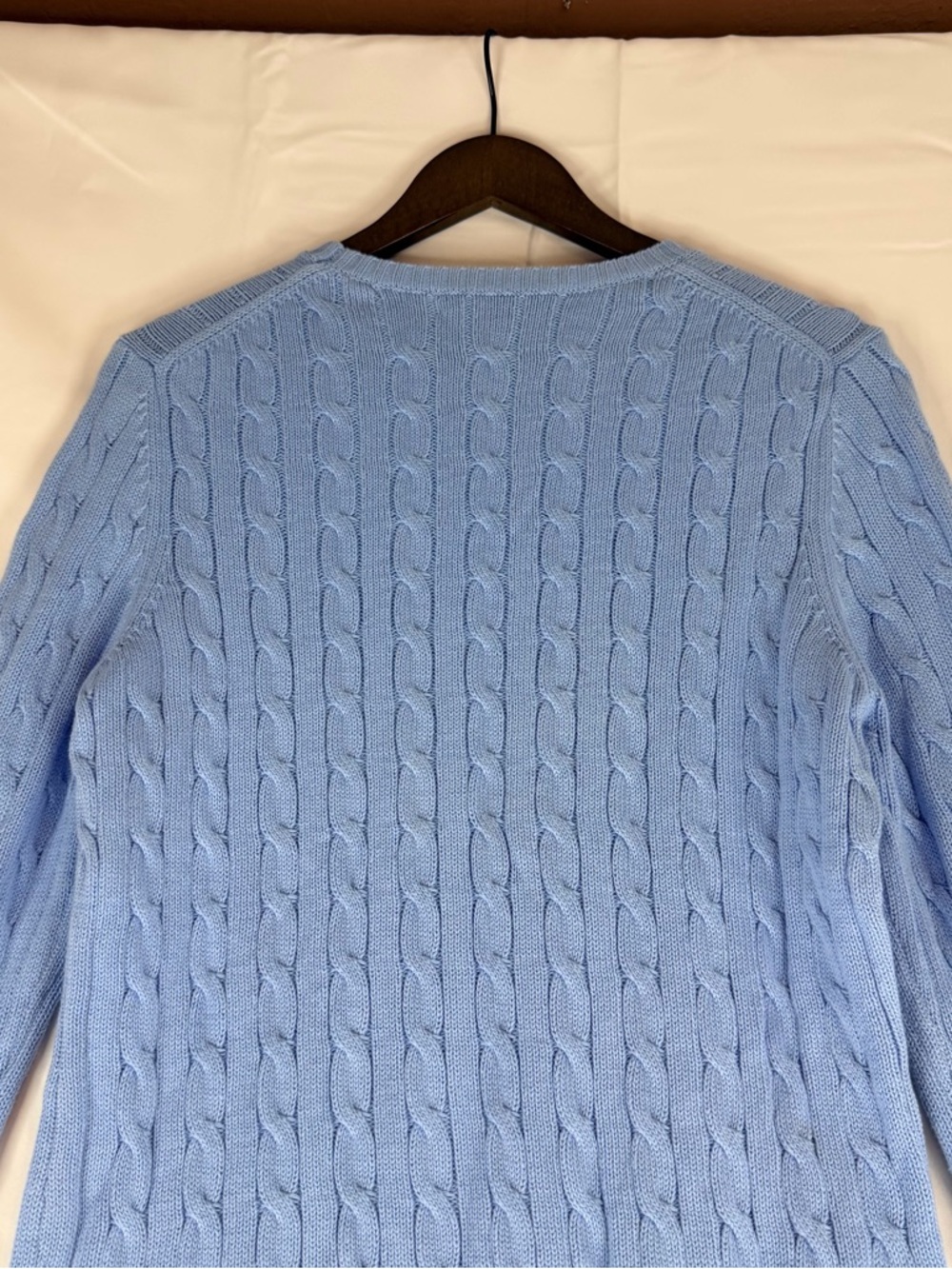 BROOKS BROTHERS Women’s Size L Sweater 346 Crewneck Cable Knit Blue Classic - Picture 12 of 15